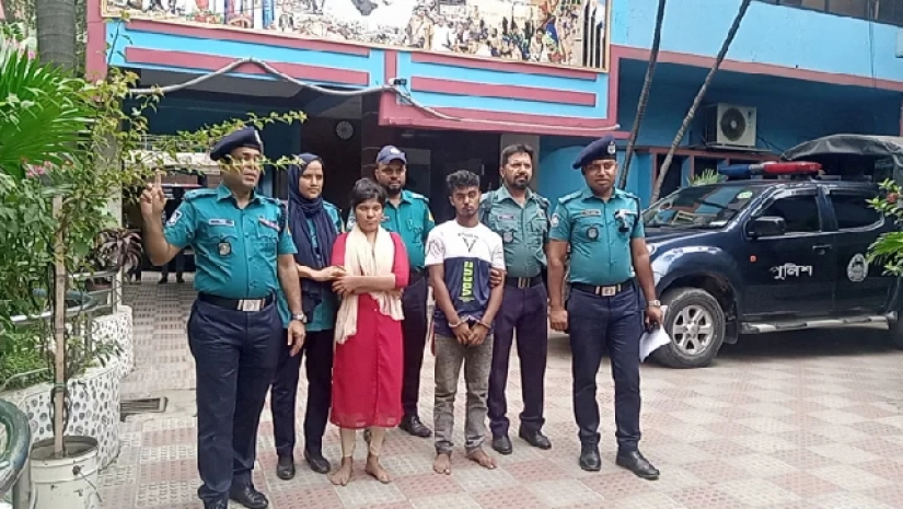 গ্রেফতারকৃত সালাম ও  শিরিন