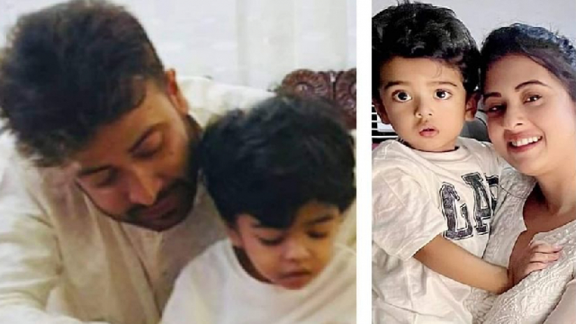 সন্তানের সঙ্গে শাকিব খান ও বুবলী