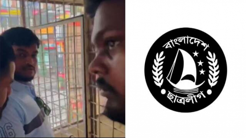 তালা দিচ্ছেন পৌর ছাত্রলীগের সাধারণ সম্পাদক ও কাউন্সিলর সাজ্জাত হোসেন গাজী সাগর