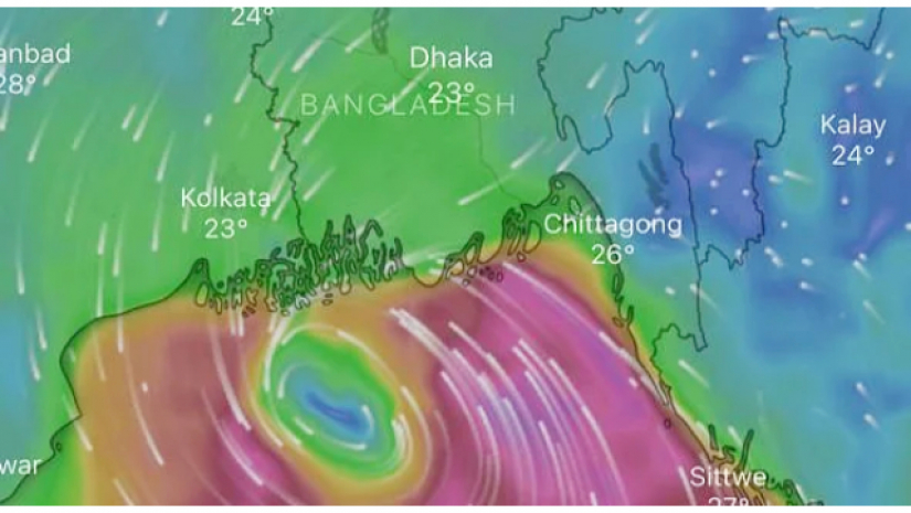 এখন ভয়াবহ রূপে ঘূর্ণিঝড় সিত্রাং