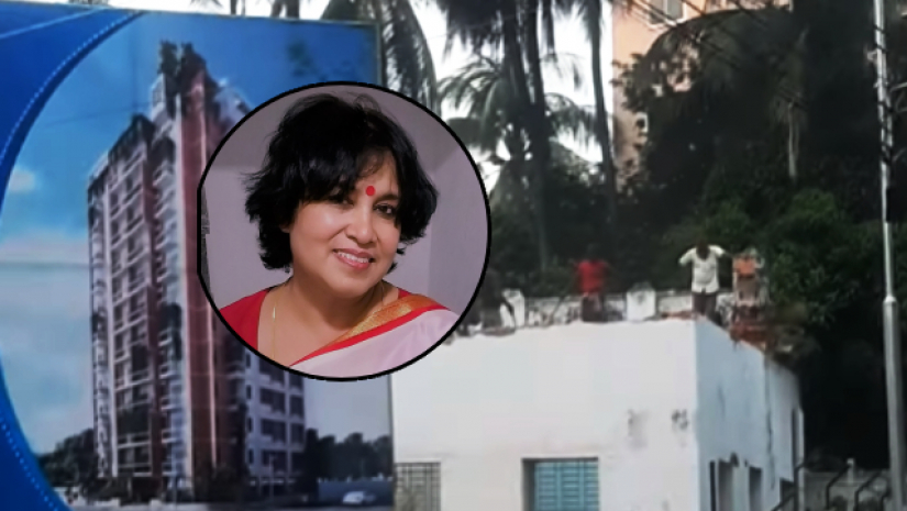 ভেঙে ফেলা হচ্ছে তসলিমা নাসরিনের বাড়ি (ভিডিও)