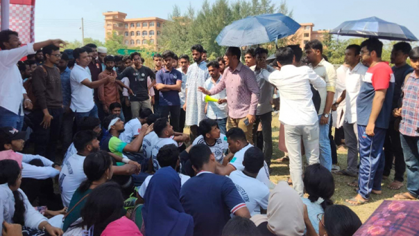 ববিতে ফুটবল মাঠে উত্তেজনা, অবস্থান কর্মসূচি 