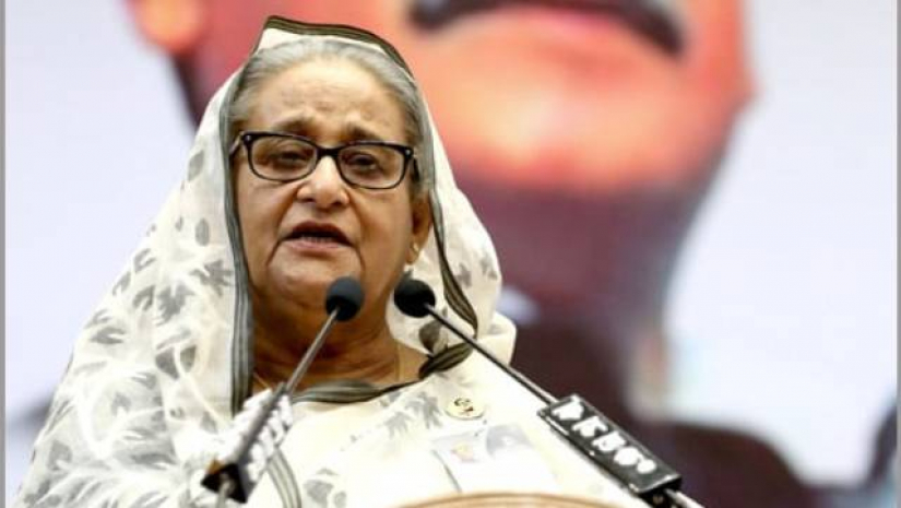 অনুষ্ঠানে বক্তব্য রাখছেন প্রধানমন্ত্রী শেখ হাসিনা