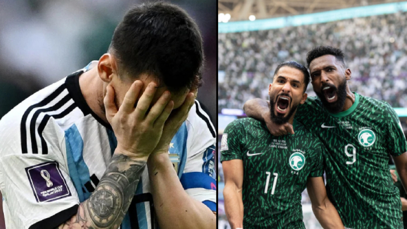 ম্যাচ হারের পর মেসি ও  সৌদির উল্লাস 