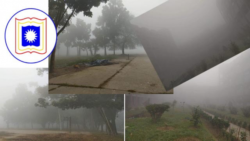 কুয়াশার চাদরে ঢাকা রাবি ক্যাম্পাস