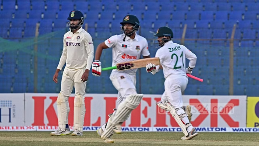 প্রথম টেস্টে জয়ের লক্ষ্যে মাঠে শান্ত-জাকির, দরকার ৪৩৩ রান