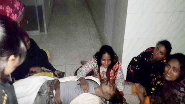 যুবলীগ নেতার গুলিতে নিহত রিকশাচালক মামুনের স্বজনদের আহাজারি