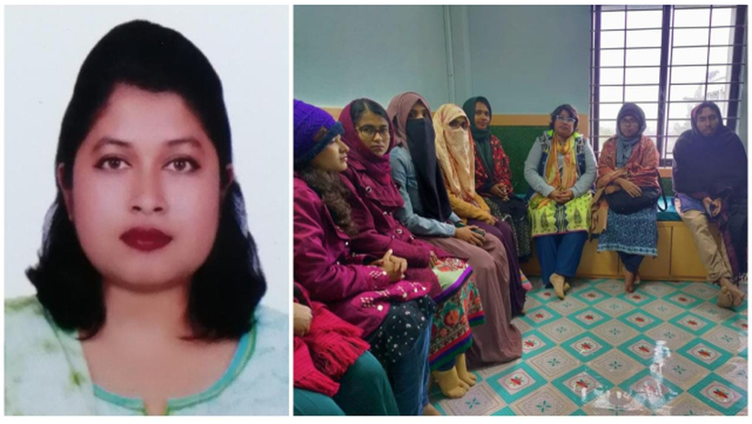 ছবিতে বাংলা বিভাগের সভাপতি জাকিয়া সুলতানা মুক্তা 