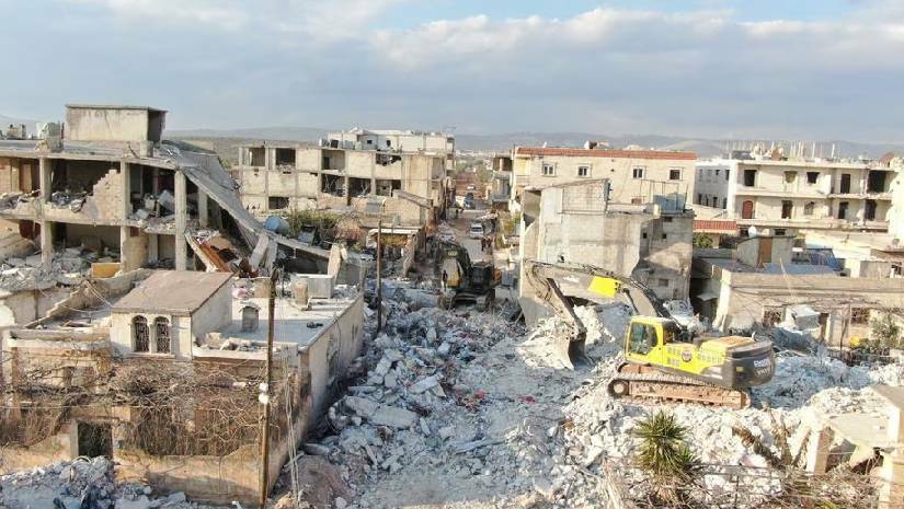 তুরস্ক ও সিরিয়া ভূমিকম্পে ক্ষতিগ্রস্ত একটি এলাকা