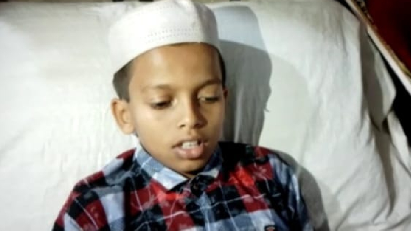 ভুক্তভোগী মাদ্রাসা ছাত্র আবু বকর সিদ্দীক