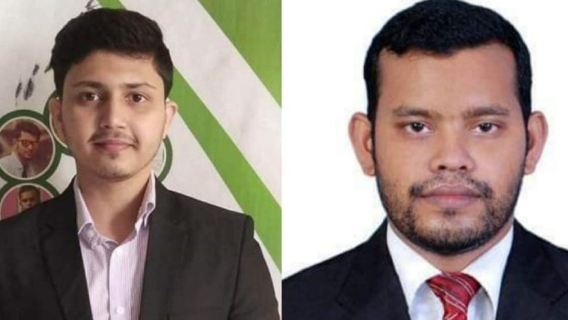 জবি সাংবাদিক সমিতির সভাপতি তানভীর (বাঁয়ে) ও সাধারণ সম্পাদক মামুন (ডানে)