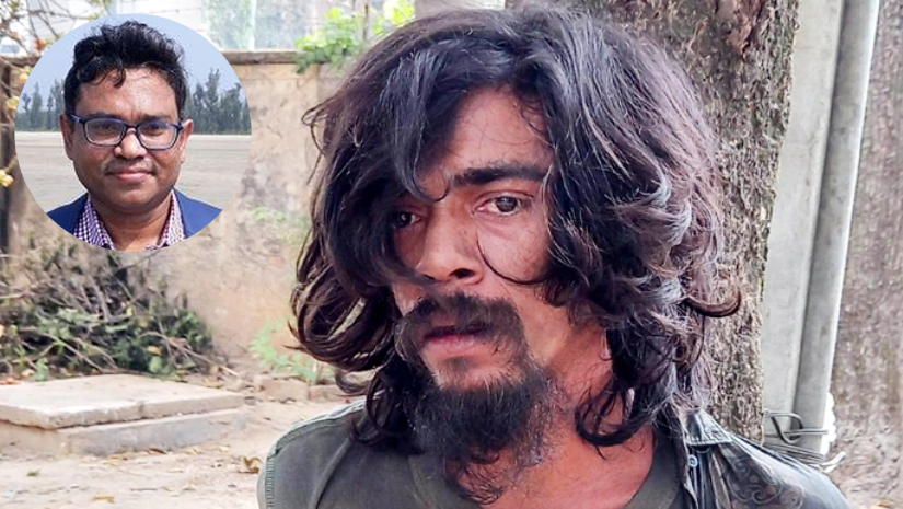 ছিনতাইকারী সুজন (ইনসেটে অধ্যাপক কার্জন)