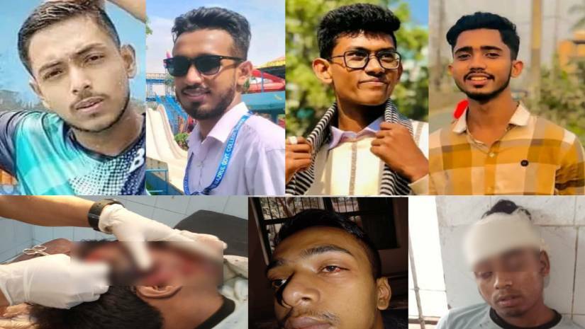 হামলায় অংশ নেওয়া প্রথম বর্ষের শিক্ষার্থী ও আহতরা