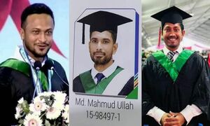 সাকিবের সঙ্গে সমাবর্তনে অংশ নেন বিজয়ও, অনুপস্থিত ছিলেন মাহমুদুল্লাহ
