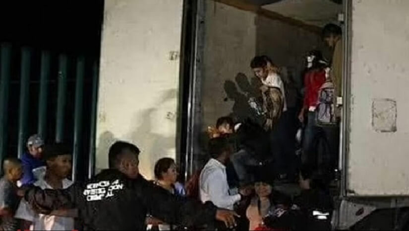 ট্রাক থেকে উদ্ধার হওয়া বাংলাদেশীরা