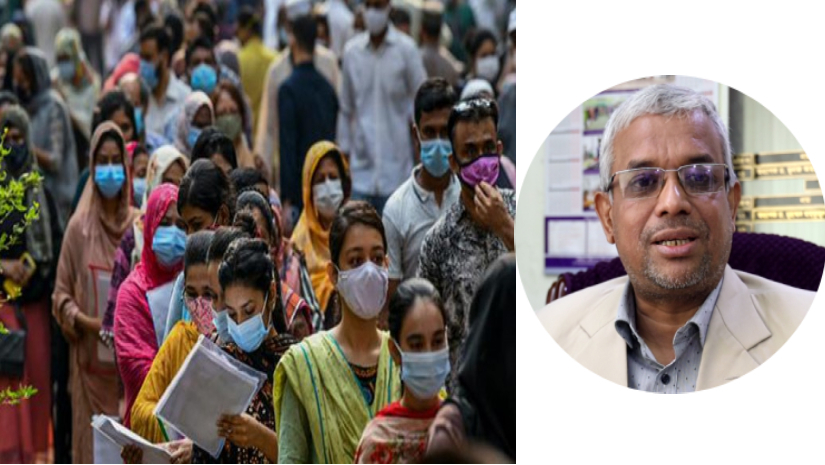 ভর্তি পরীক্ষার্থী ও অধ্যাপক ড. মোহাম্মদ মাহফুজুল ইসলাম