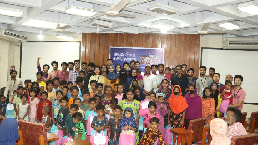 রাজশাহীতে পথশিশুদের মধ্যে ইউনিস্যাবের ঈদসামগ্রী বিতরণ