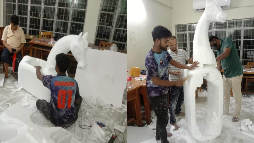 রাবি চারুকলায় চলছে বর্ষবরণের প্রস্তুতি