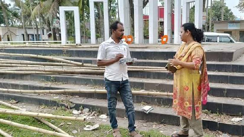 শহীদ মিনারে বাঁশ রাখায় জরিমানার মুখে আ.লীগ নেত্রী