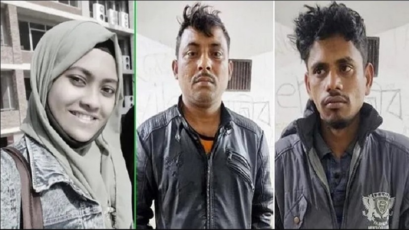 নিহত ছাত্রী নাদিয়া এবং বাসচালক ও সহকারী