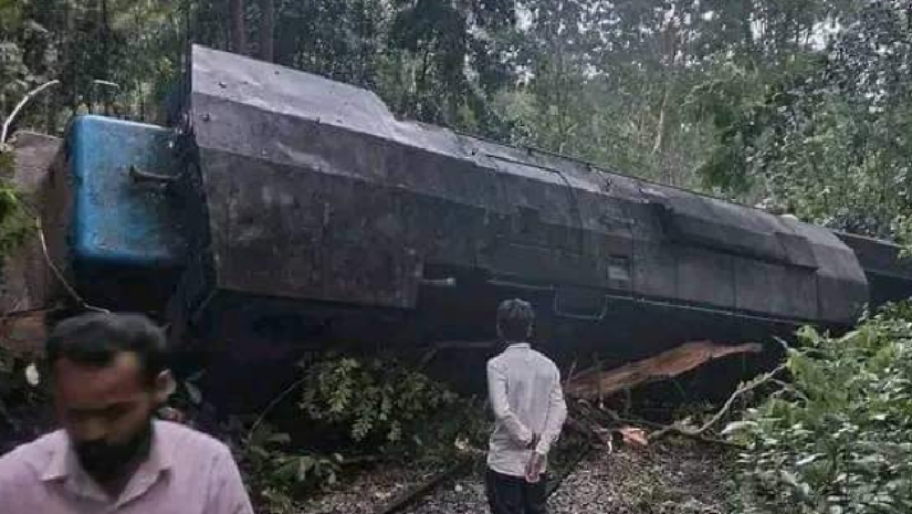 গাছের সঙ্গে ধাক্কা লেগে উল্টে গেল ট্রেন