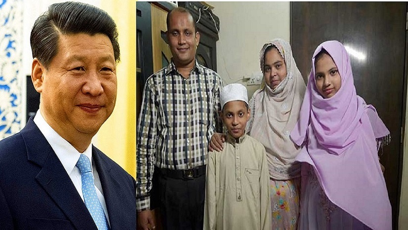 বাবা-মায়ের সঙ্গে শিশু আলিফা চীন