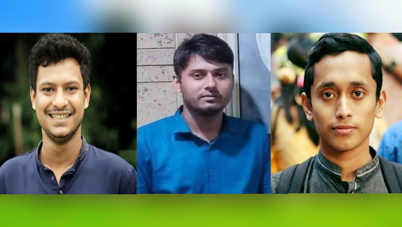 ছবিতে বাম থেকে তানভীর হাসান সৈকত, খোরশেদ আলম ও আকরাম হোসাইন