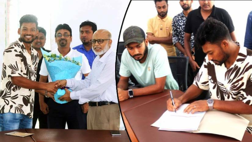 ভর্তি হওয়ার পর ফুলের শুভেচ্ছা জানানো হচ্ছে ক্রিকেটার শান্তকে