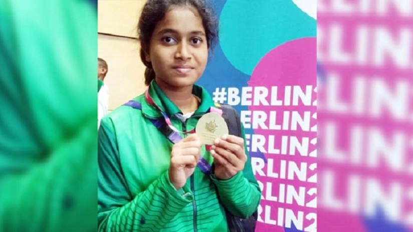 বার্লিনে বিশেষ অলিম্পিকে স্বর্ণপদক জিতেছে বাংলাদেশের মাহিমা আক্তার