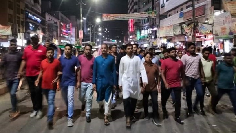 নয়াপল্টনে বিএনপির কেন্দ্রীয় কার্যালয়ের সামনে ছাত্রদলের বিক্ষোভ