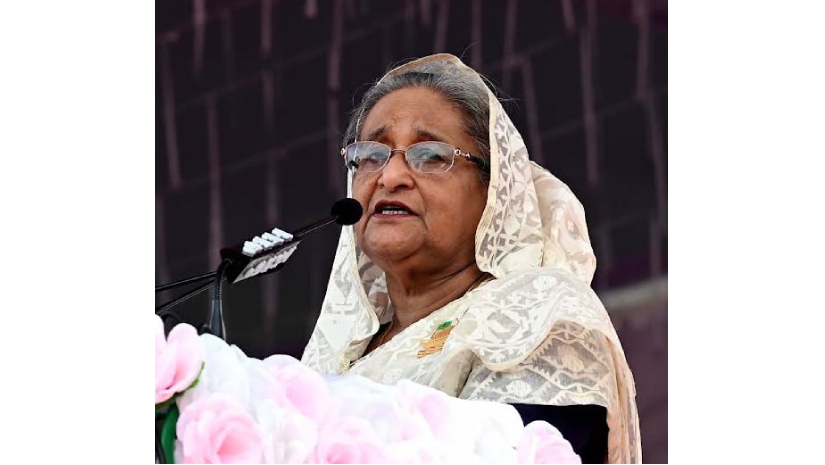 রংপুর জিলা স্কুল মাঠে আওয়ামী লীগের মহাসমাবেশে বক্তব্য রাখছেন প্রধানমন্ত্রী শেখ হাসিনা