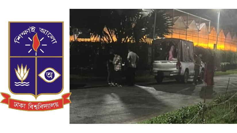 ঢাবি লোগো এবং প্রক্টরিয়াল টিমের ভ্যানে আটককৃতরা