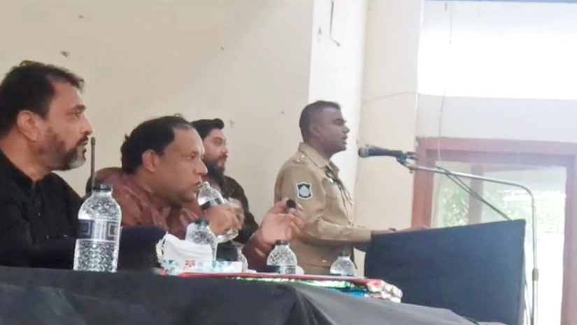 বক্তব্যরত ওসি মো. ফারুক হোসেন