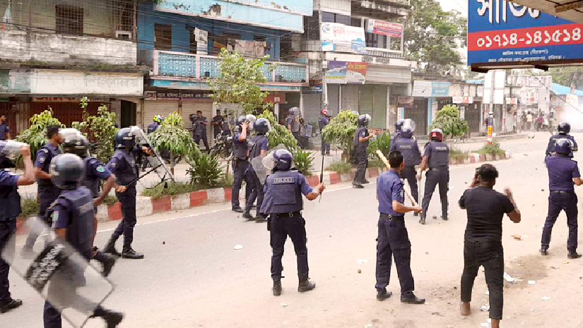 হবিগঞ্জে বিএনপি ও পুলিশের সংঘর্ষ