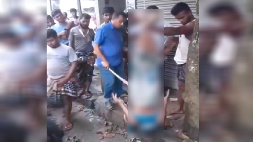 চুরির অভিযোগে যুবককে মধ্যযুগীয় কায়দায় নির্যাতন