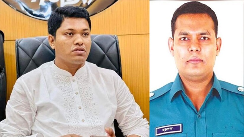 ছবিতে বামে শেখ ওয়ালী আসিফ ইনান এবং ডানে এডিসি হারুন