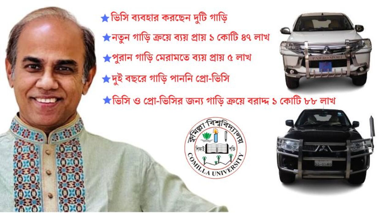 অধ্যাপক ড. এ এফ এম আব্দুল মঈন ও তাঁর ব্যবহার করা নতুন ও পুরাতন দুটি গাড়ি