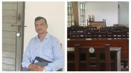 শ্রেণিকক্ষ সংকটে শিক্ষক লাউঞ্জে ক্লাস, প্রতিবাদে মুখোমুখি শিক্ষক-শিক্ষার্থীরা 