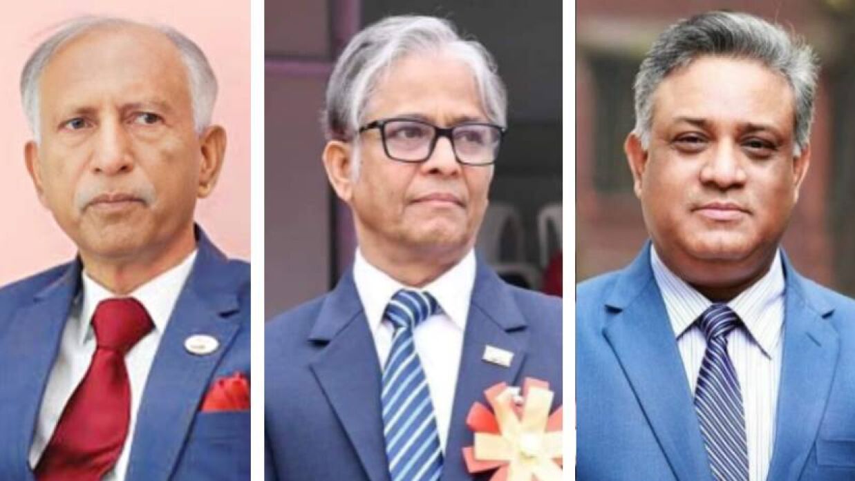 অধ্যাপক আ আ ম স আরেফিন সিদ্দিক, অধ্যাপক ড. মো. আখতারুজ্জামান ও অধ্যাপক ড. এ এস এম মাকসুদ কামাল