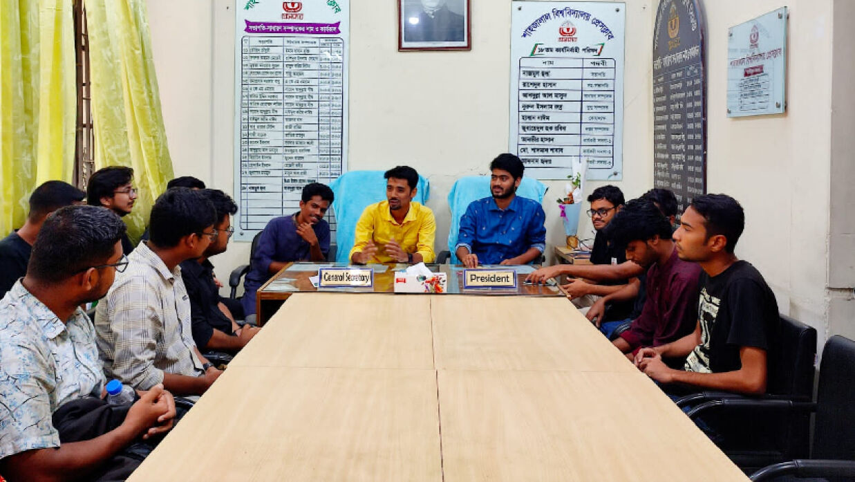  শাবি প্রেসক্লাবের নবগঠিত কমিটির সঙ্গে সম্মিলিত সাংস্কৃতিক জোটের মতবিনিময় 