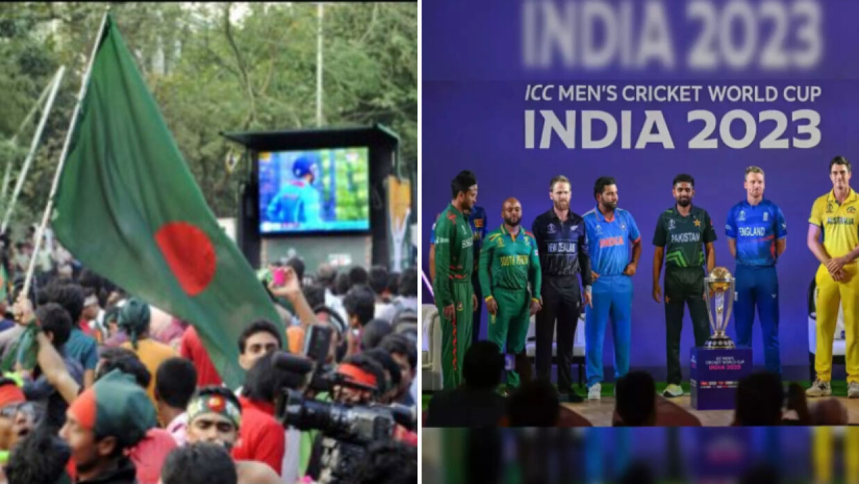 ক্রিকেট বিশ্বকাপ ২০২৩ উপলক্ষে ঢাবির টিএসসিতে খেলা দেখার ব্যবস্থা করা হয়
