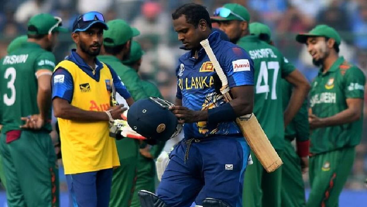 প্রথমবারের মত টাইমড আউট হয়েছেন অভিজ্ঞ লঙ্কান অলরাউন্ডার অ্যাঞ্জেলো ম্যাথিউস