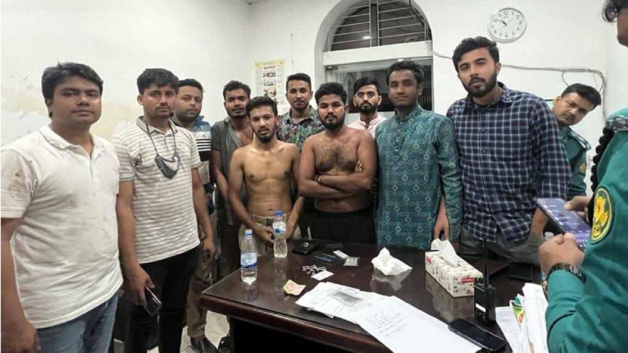 আটককৃতদের থানায় নিয়ে যাওয়া হয়েছে