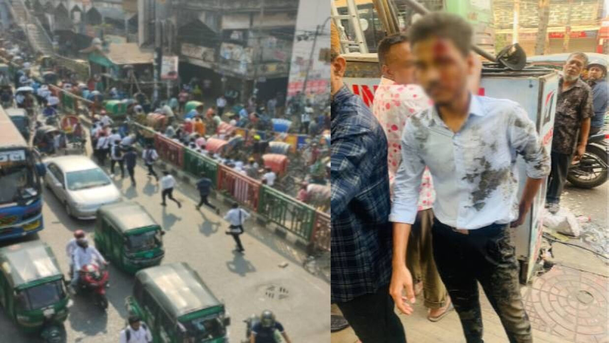 আজ দুপুরে সায়েন্স ল্যাবরেটরি মোড়ে এই ঘটনা ঘটেছে