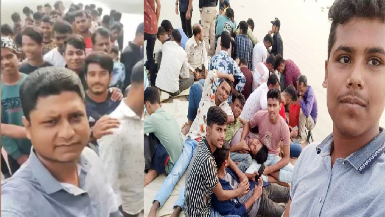 মুলাদীতে ইঞ্জিনচালিত নৌকায় জাগরণী মাধ্যমিক বিদ্যালয়ের ছাত্ররা