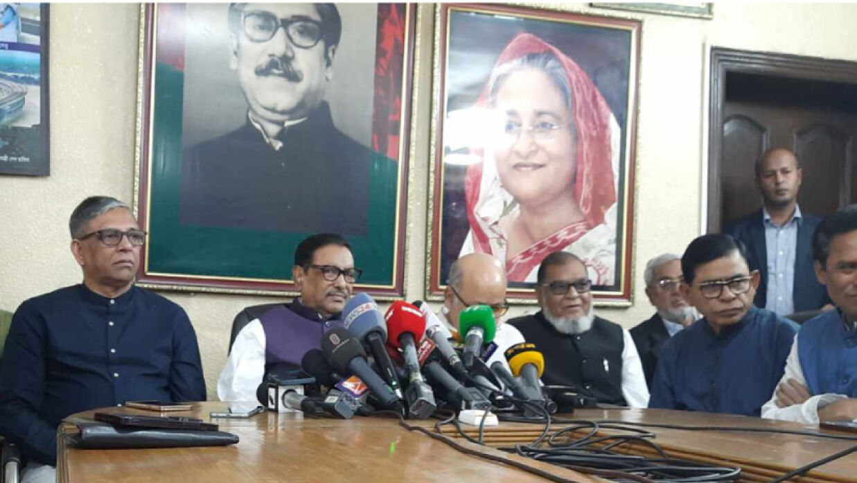 সংবাদ সম্মেলনে আওয়ামী লীগের সাধারণ সম্পাদক ওবায়দুল কাদের