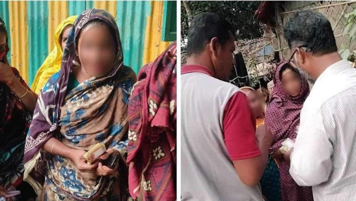 প্রার্থীদের মাঝে টাকা বিতরণ করছেন প্রার্থীর সমর্থকরা