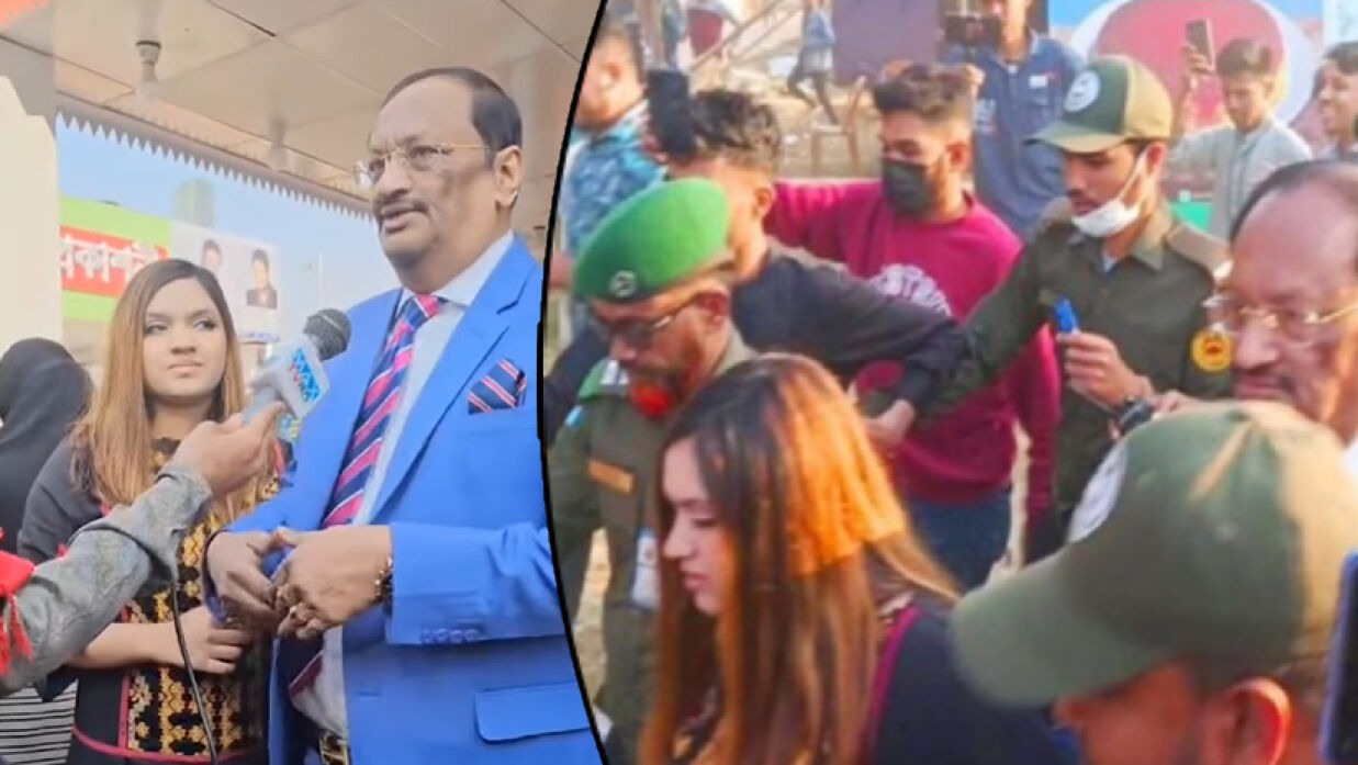 খন্দকার মুশতাক আহমেদ ও তার স্ত্রী সিনথিয়া ইসলাম তিশা