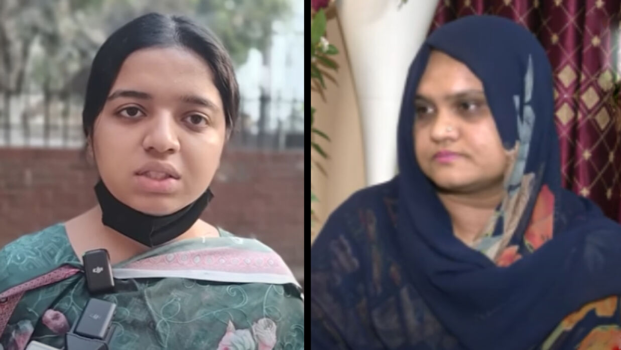 ভর্তিচ্ছু হুমাইরা ইসলাম ছোঁয়া ও পরিদর্শক ডা. নাফিসা ইসলাম
