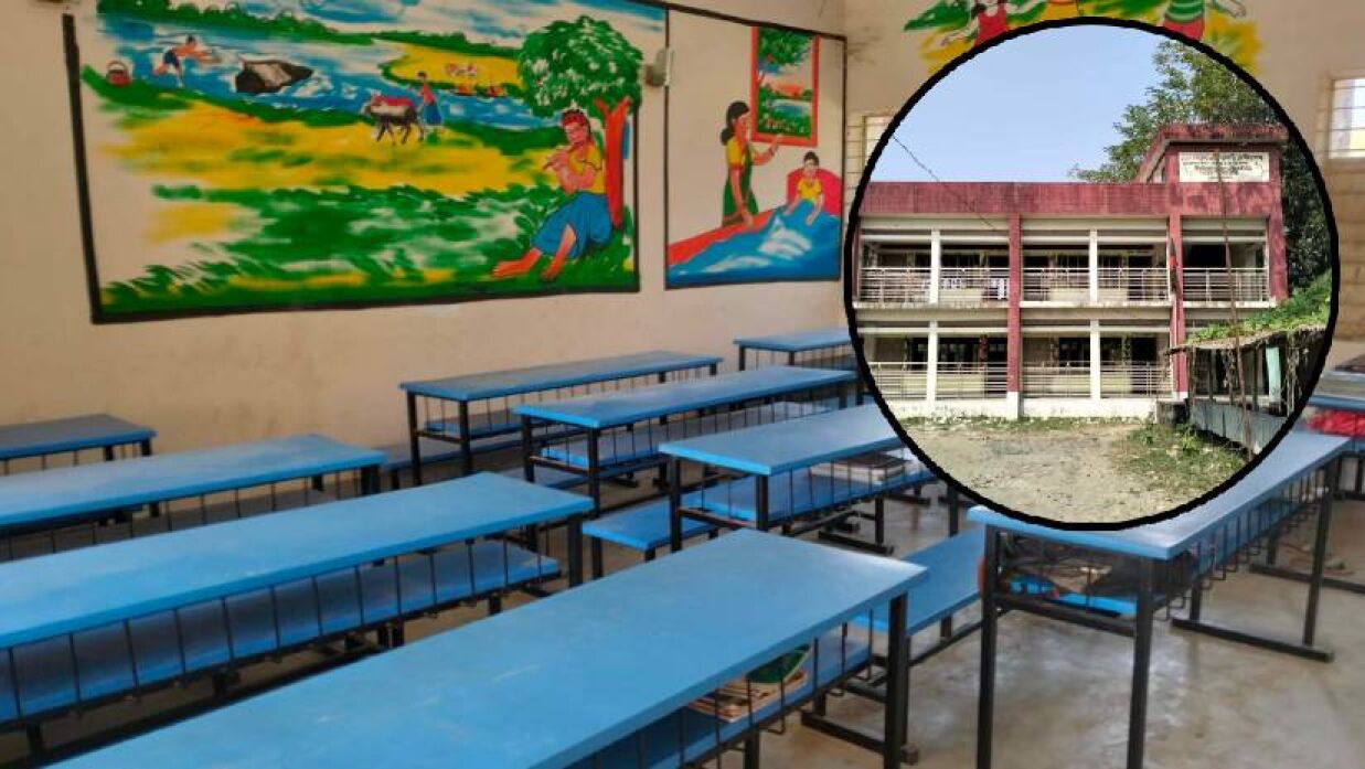 ৮৭ নং মধ্য চরশুভি সরকারি প্রাথমিক বিদ্যালয়ের শ্রেণিকক্ষে নেই
কোনো শিক্ষার্থী। রবিবার দুপুর ১২টার চিত্র এটি।
